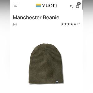 Army green Vuori beanie. Never worn. New with tags!